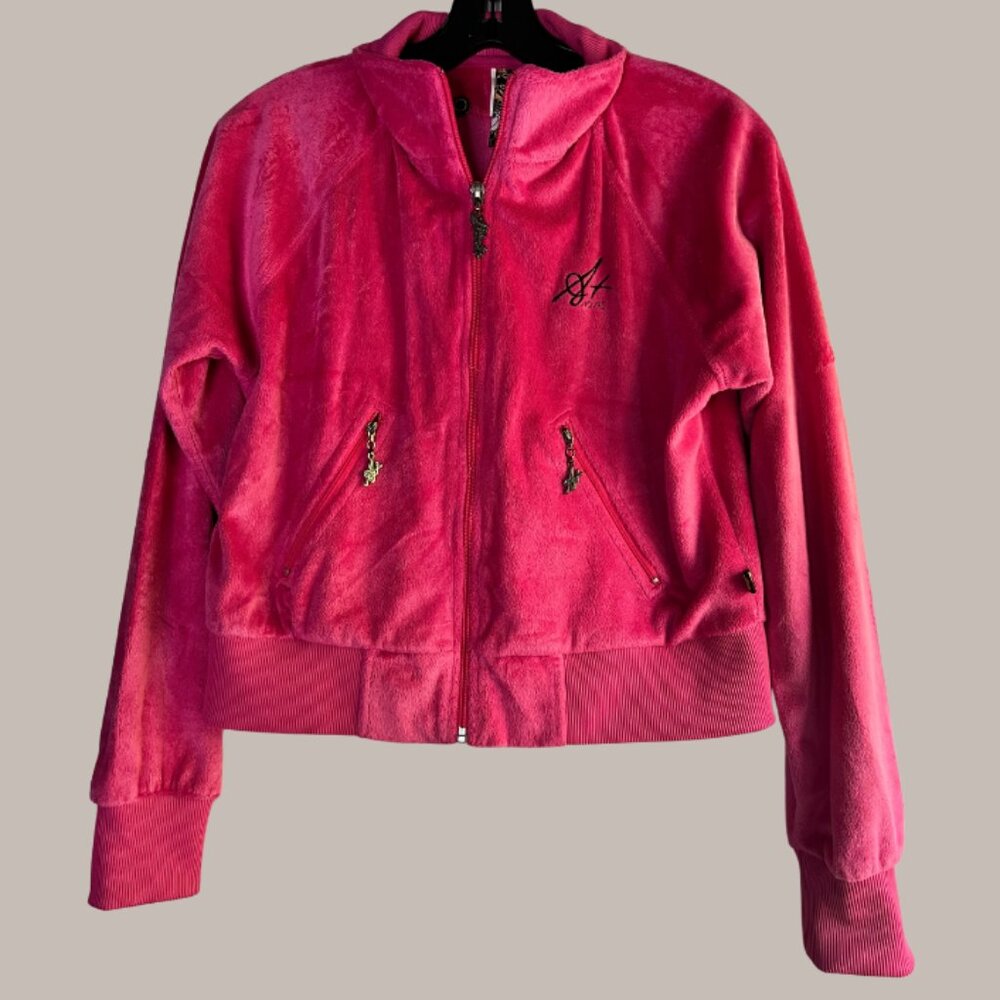 Akademiks - Fuchsia Cropped Jacket w/ Black Accents